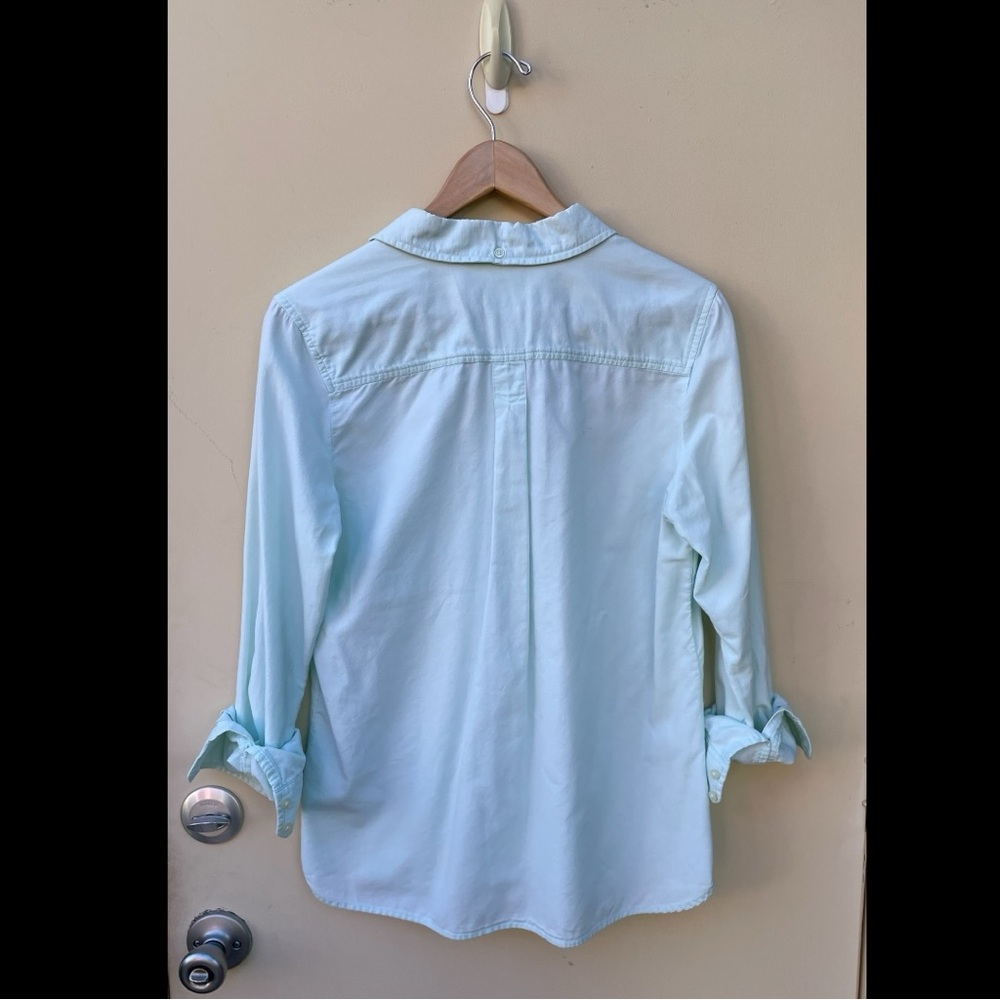Gap Perfect Oxford Button Down Mint Green Shirt Size Med - Picture 11 of 11
